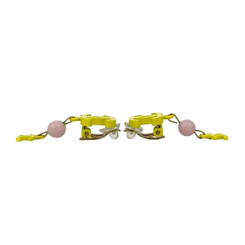 CHANEL Authentic Pink Logo Earrings - Picture 2 of 5